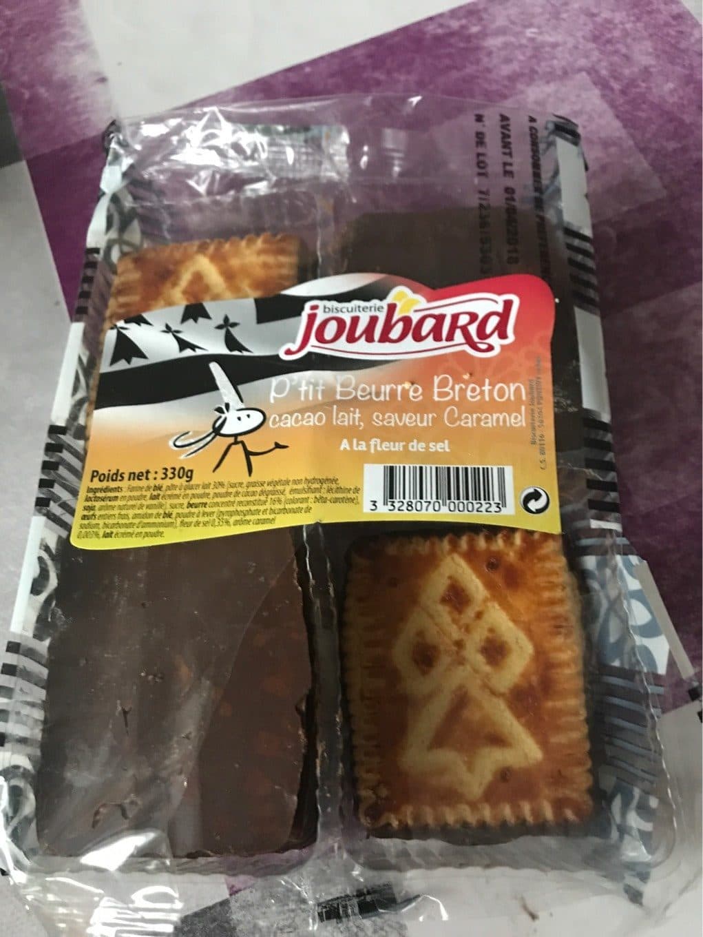 Joubard P'tit Beurre breton cacao lait saveur caramel packshot