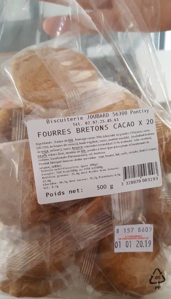 Open Food Facts Fourrés bretons cacao packshot