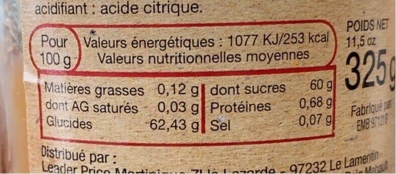 Leader Price Confiture de Banane packshot