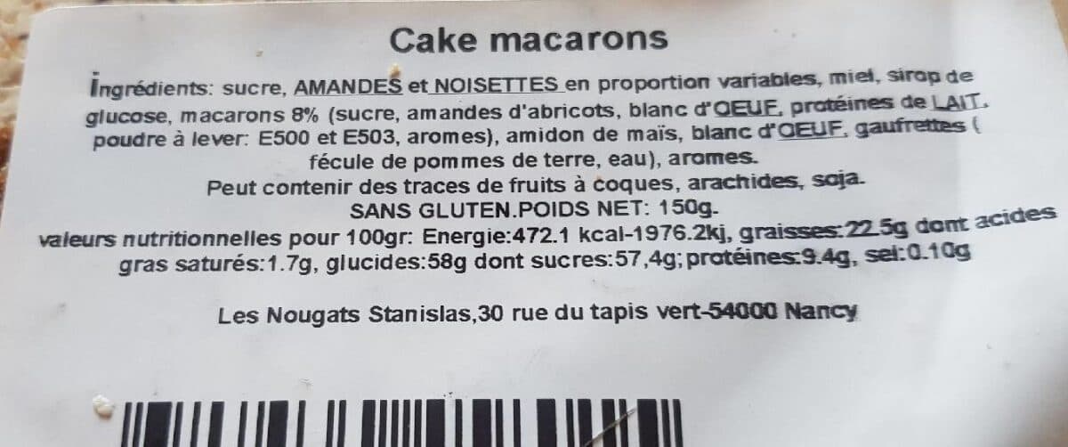 Open Food Facts Cake Macarons packshot