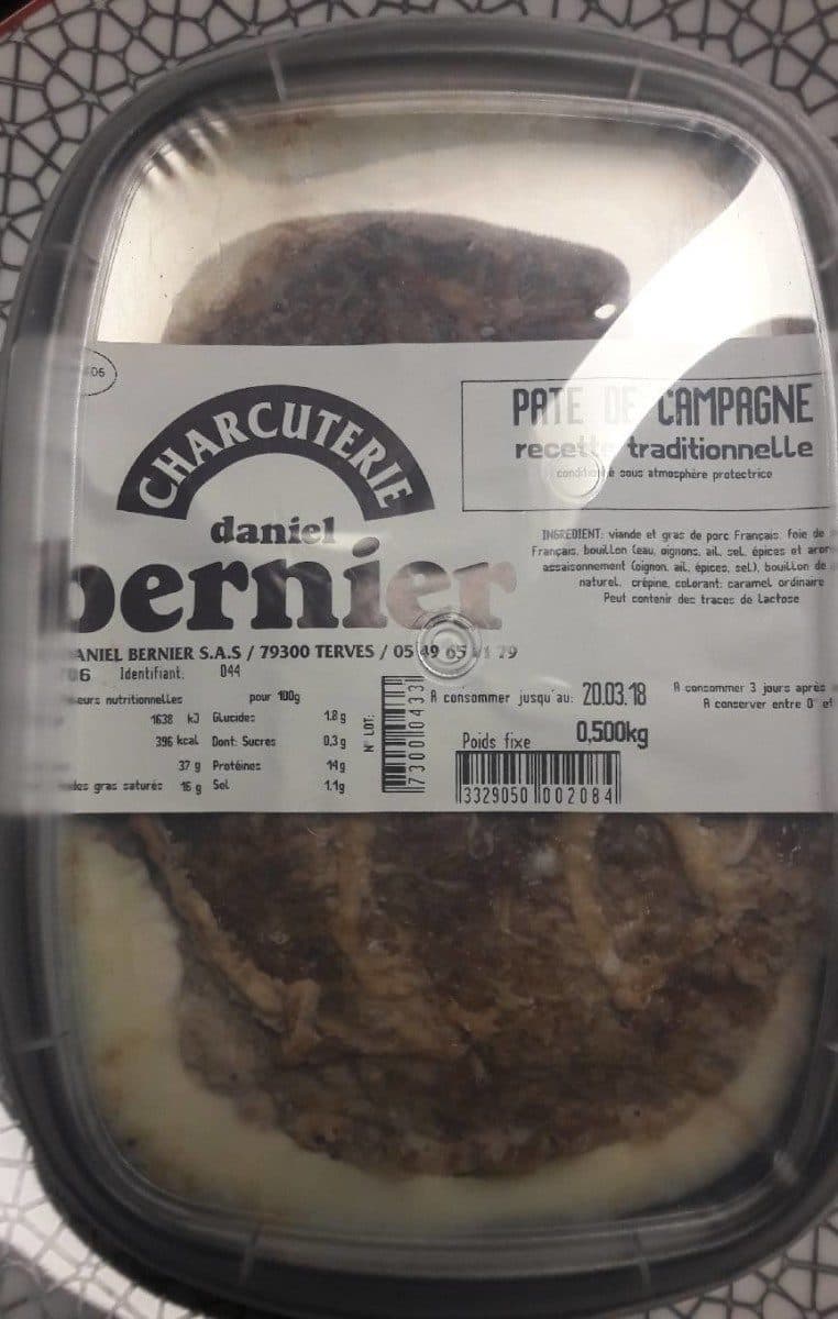 Charcuterie Daniel Bernier Pate de campagne packshot