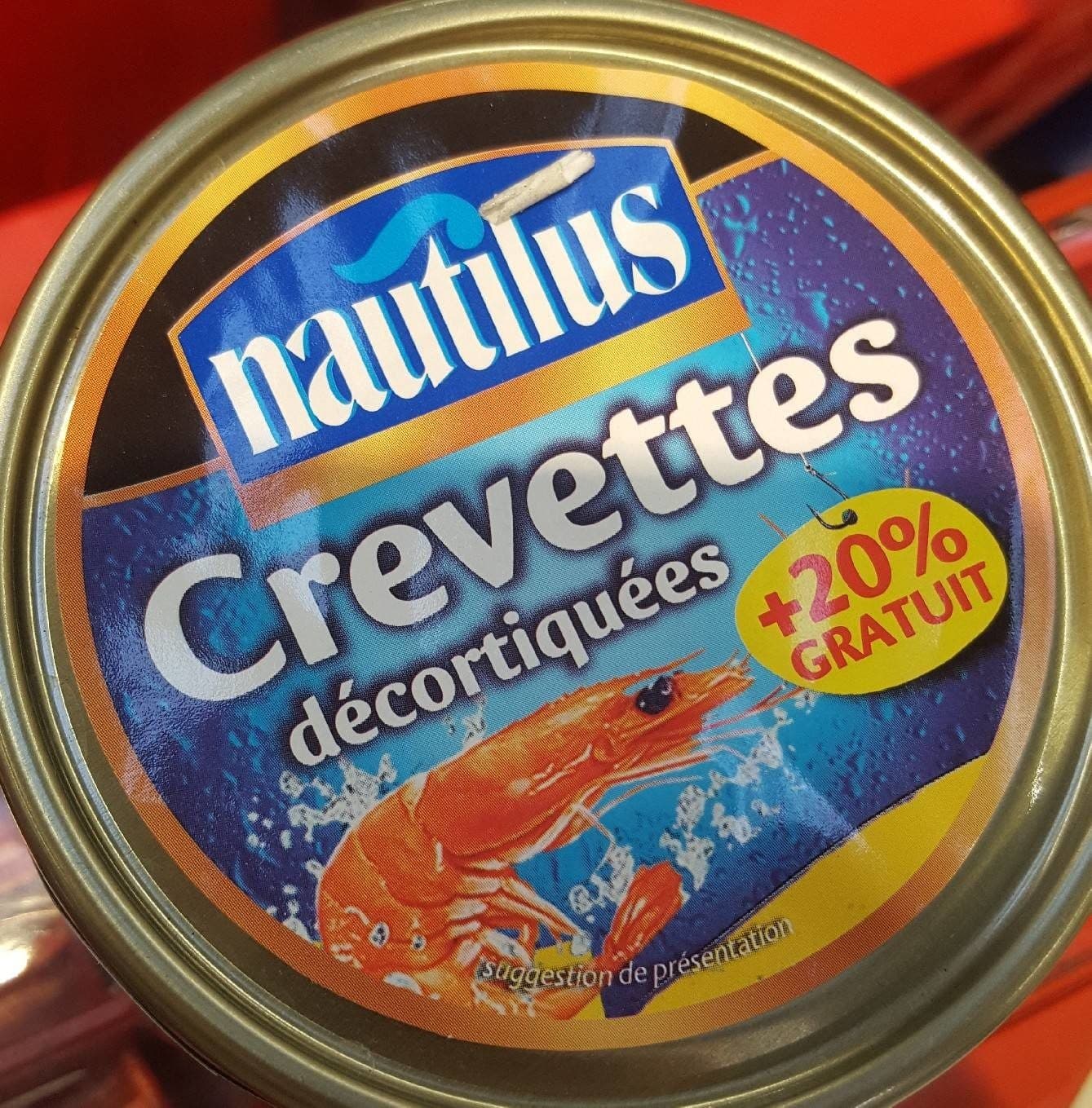 nautilus Nautilus crevettes décortiquées packshot