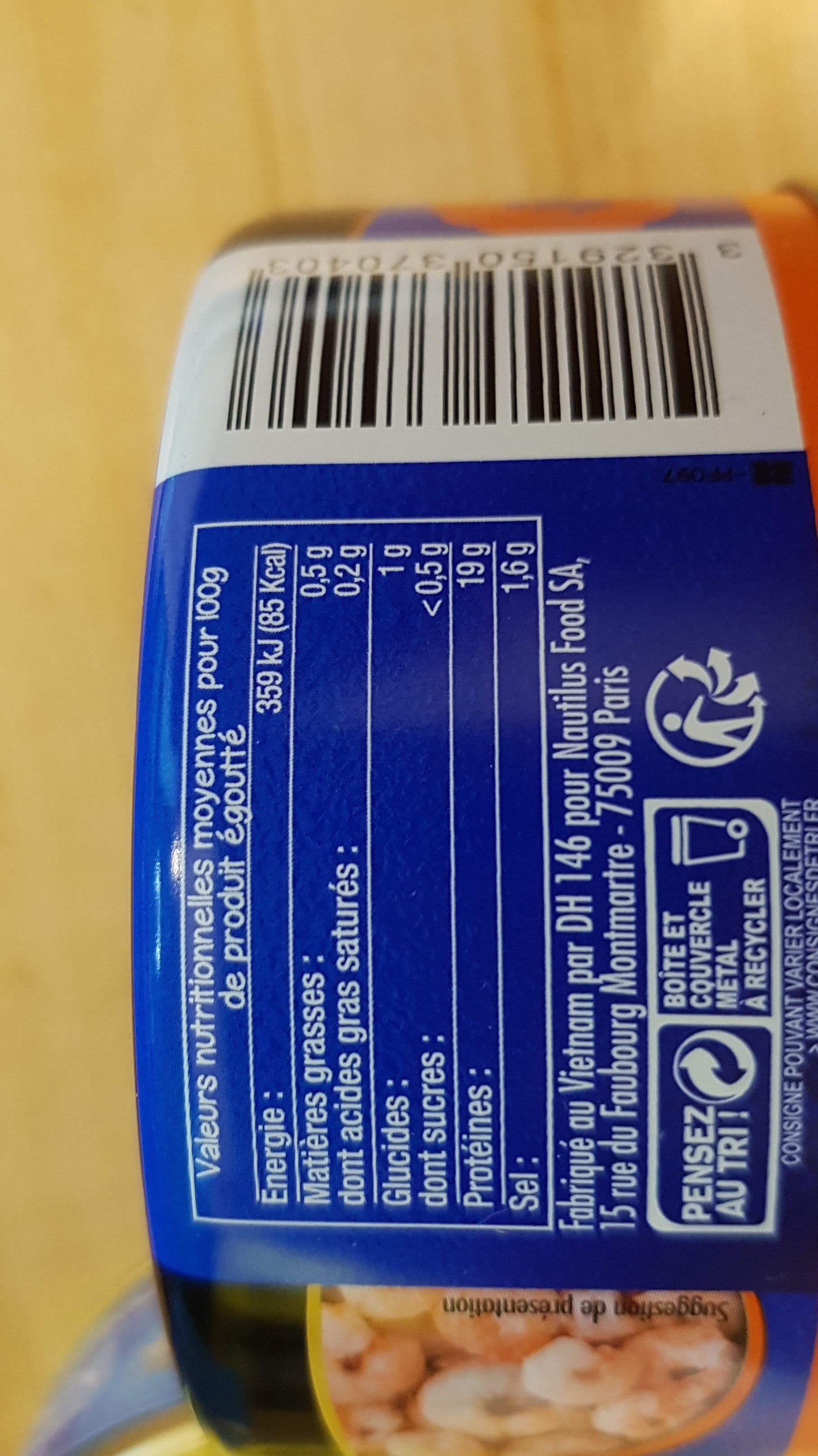 Nautilus CREVETTES SAUVAGES packshot