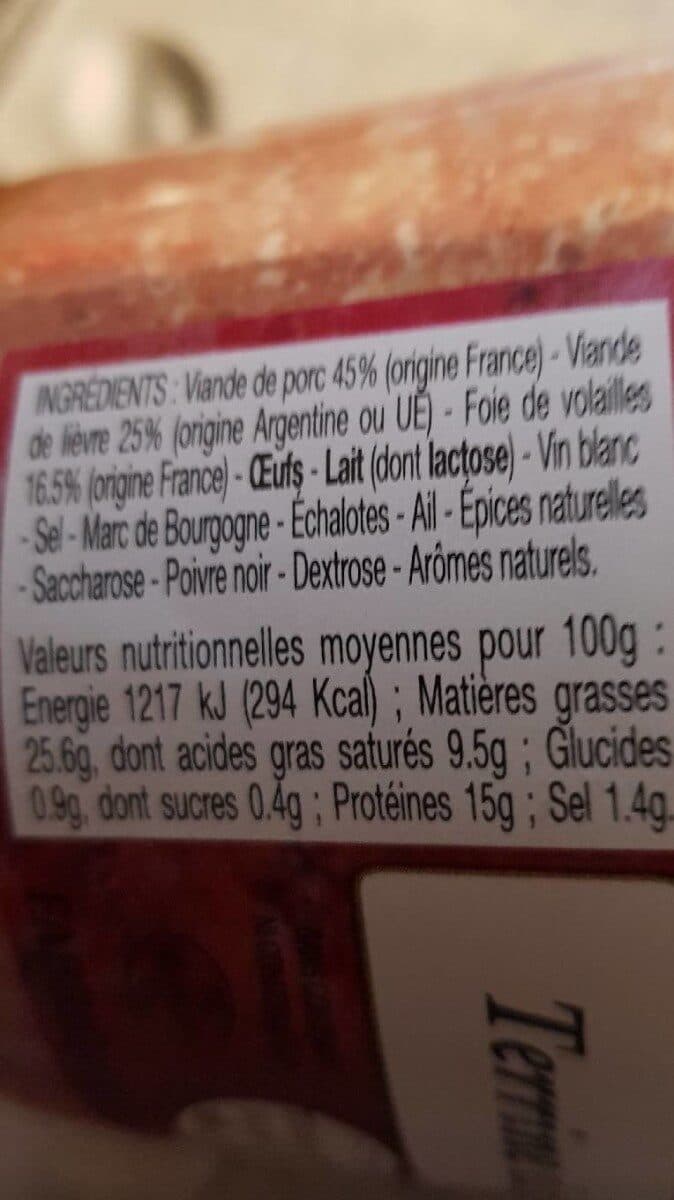 Terrines du Morvan Terrine de Lievre packshot