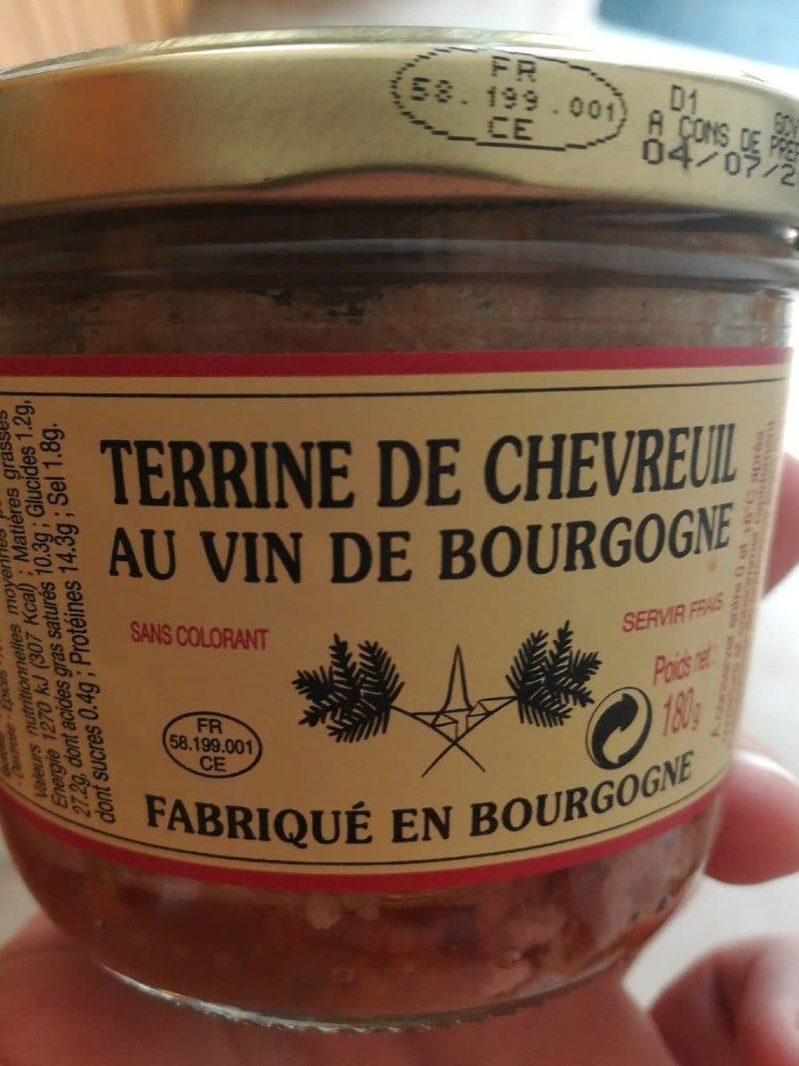 Terrines du Morvan Terrine de chevreuil au vin de Bourgogne packshot
