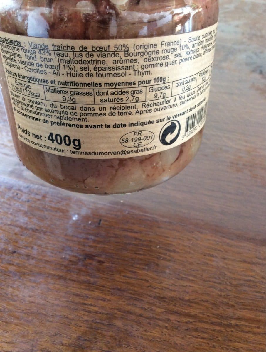 Terrines Du Morvan Les Terrines Du Morvan Burgunder Eintopf (400g Glas) packshot