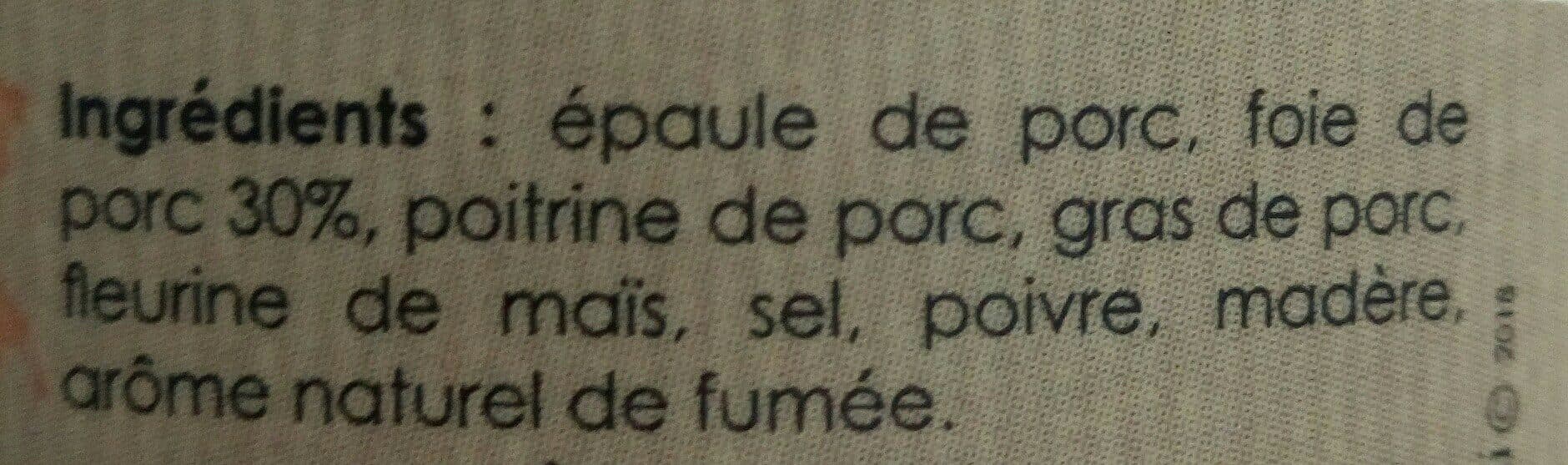 Open Food Facts Terrine Figatellu packshot