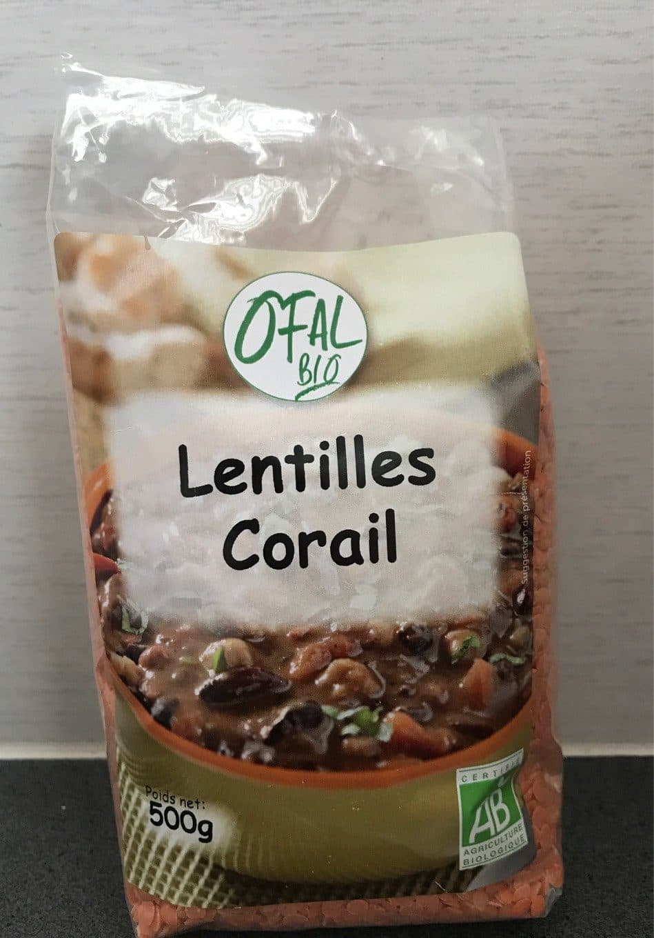 OFAL Bio Lentilles corail packshot