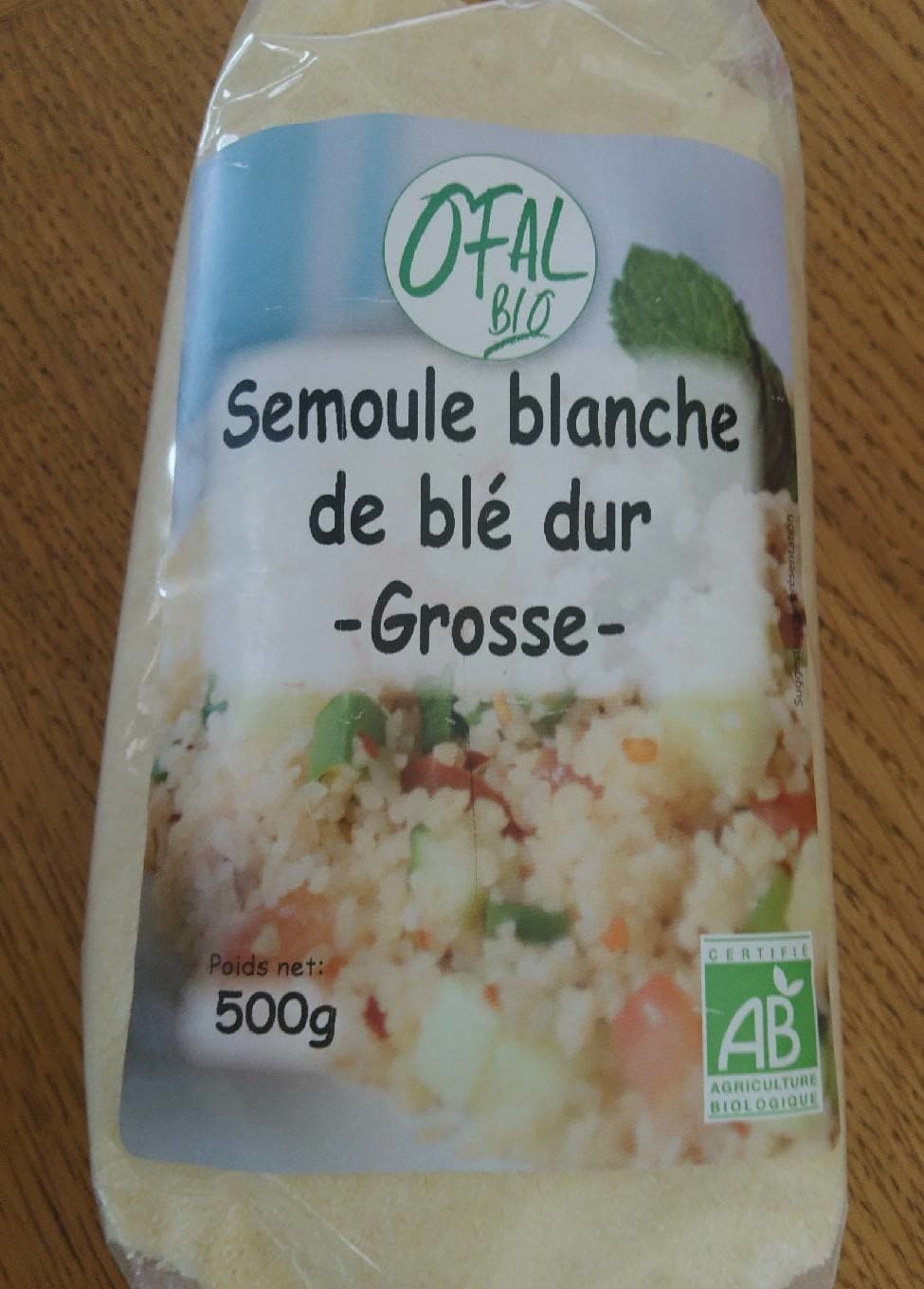 OFAL BIO Semoule blanche de blé dur - GROSSE - packshot