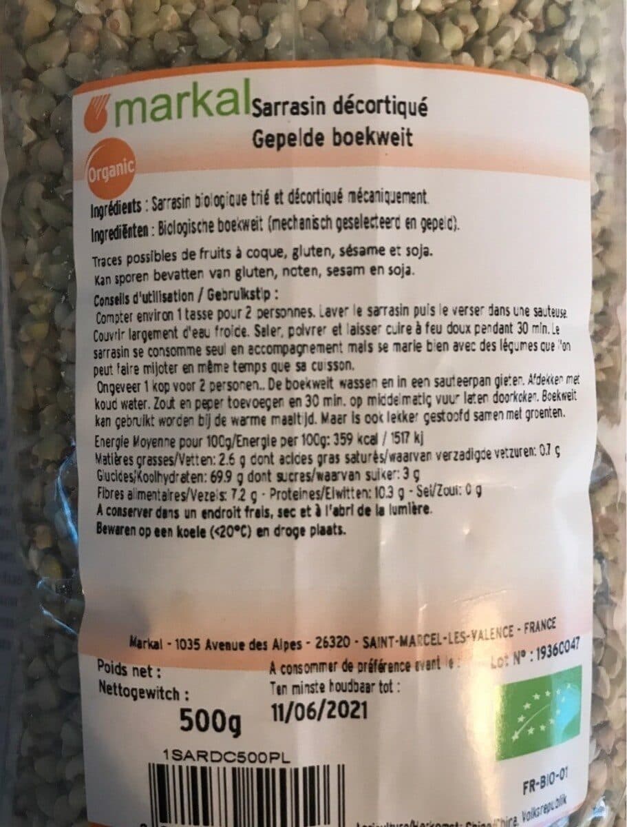 Markal Sarrasin décortiqué packshot