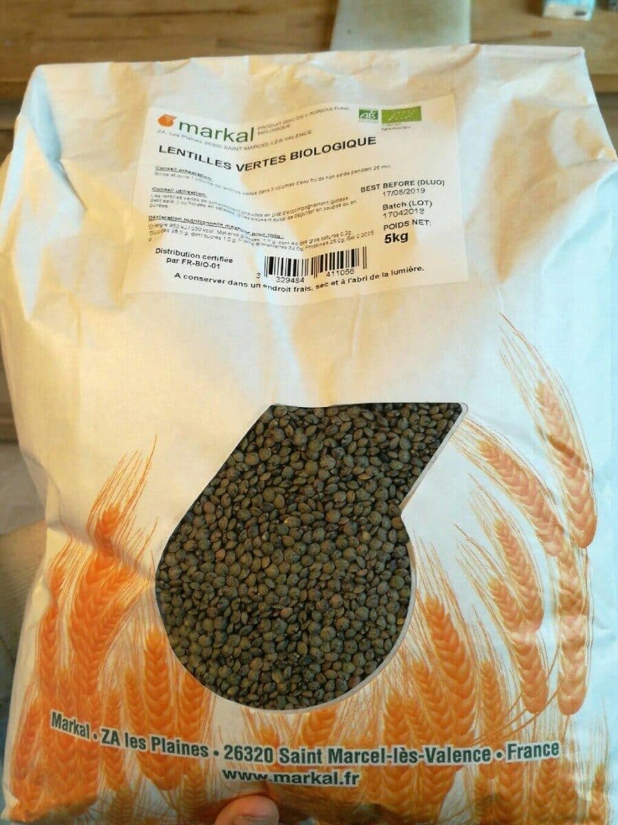 Markal 5KG Lentilles Vertes biologiques packshot