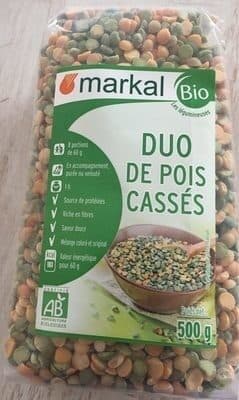 Markal Duo De Pois Cassés Bio, Jaunes Et Verts - 500G - Markal packshot