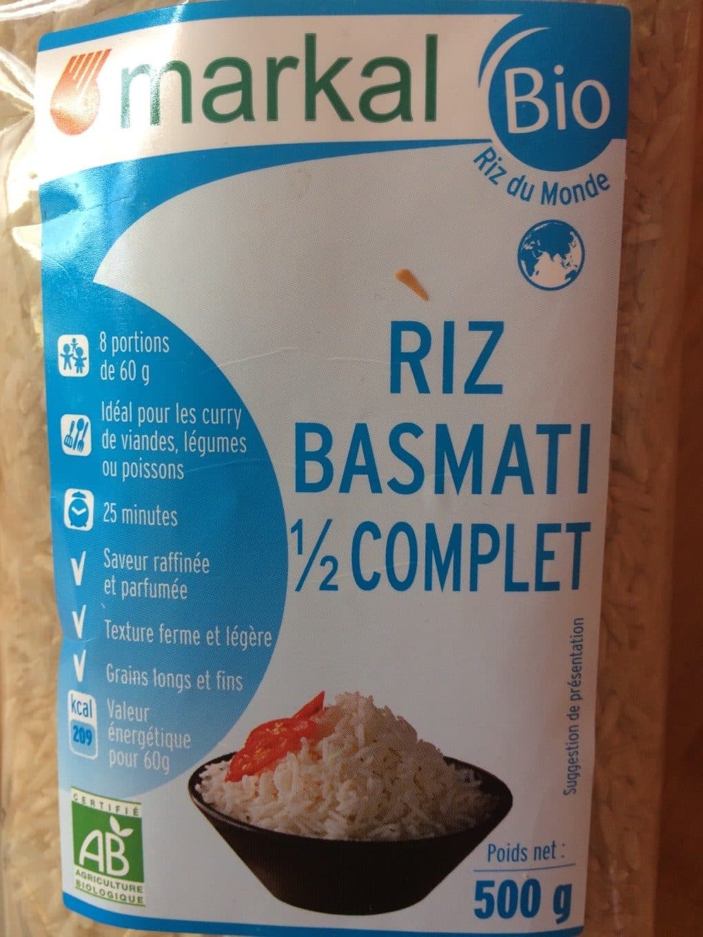 Markal Riz Basmati Demi-complet Bio - 500G - Markal packshot
