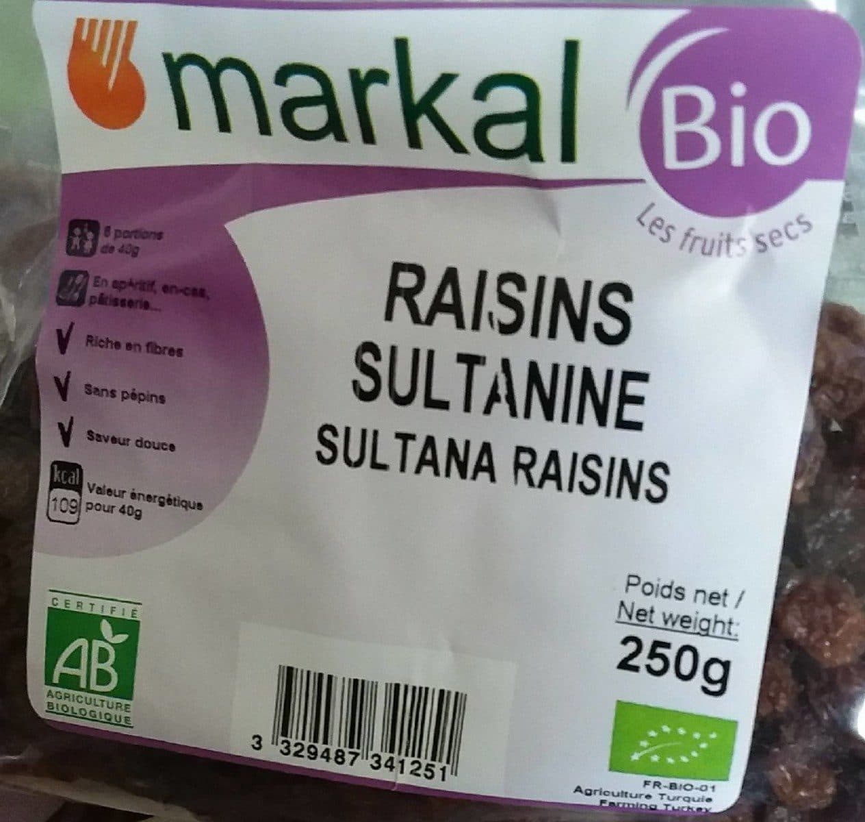 Markal Raisins Sultanines Bio - 250G - Markal packshot