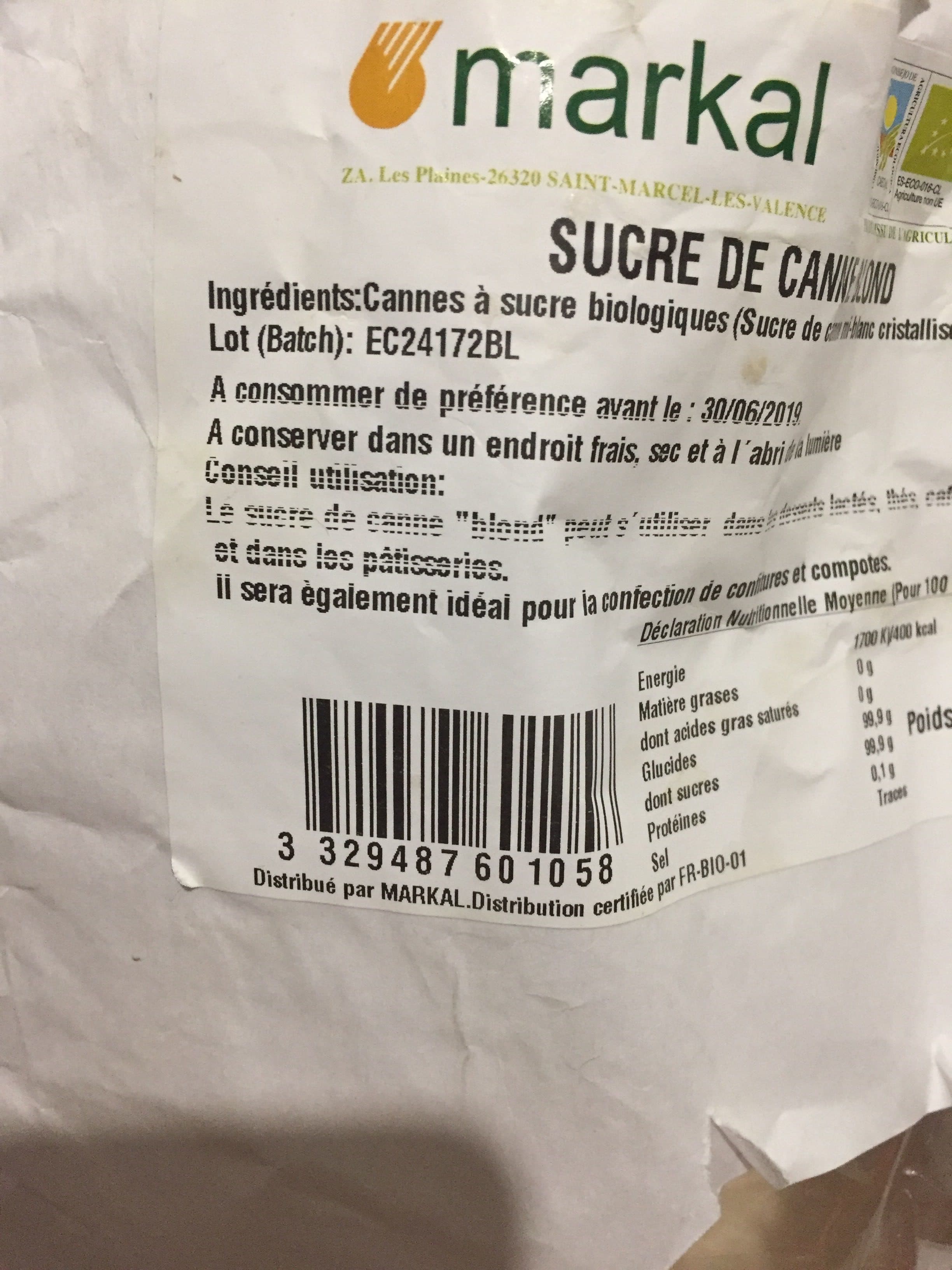 Markal Sucre de canne blond packshot