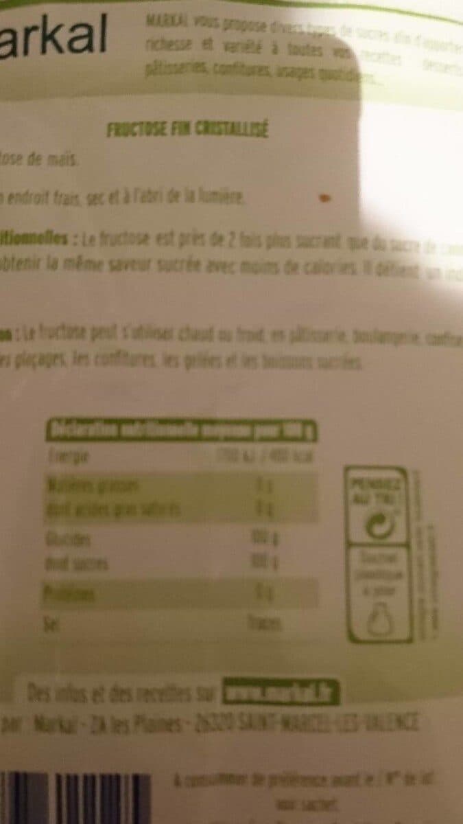 Markal Fructose cristallisé packshot