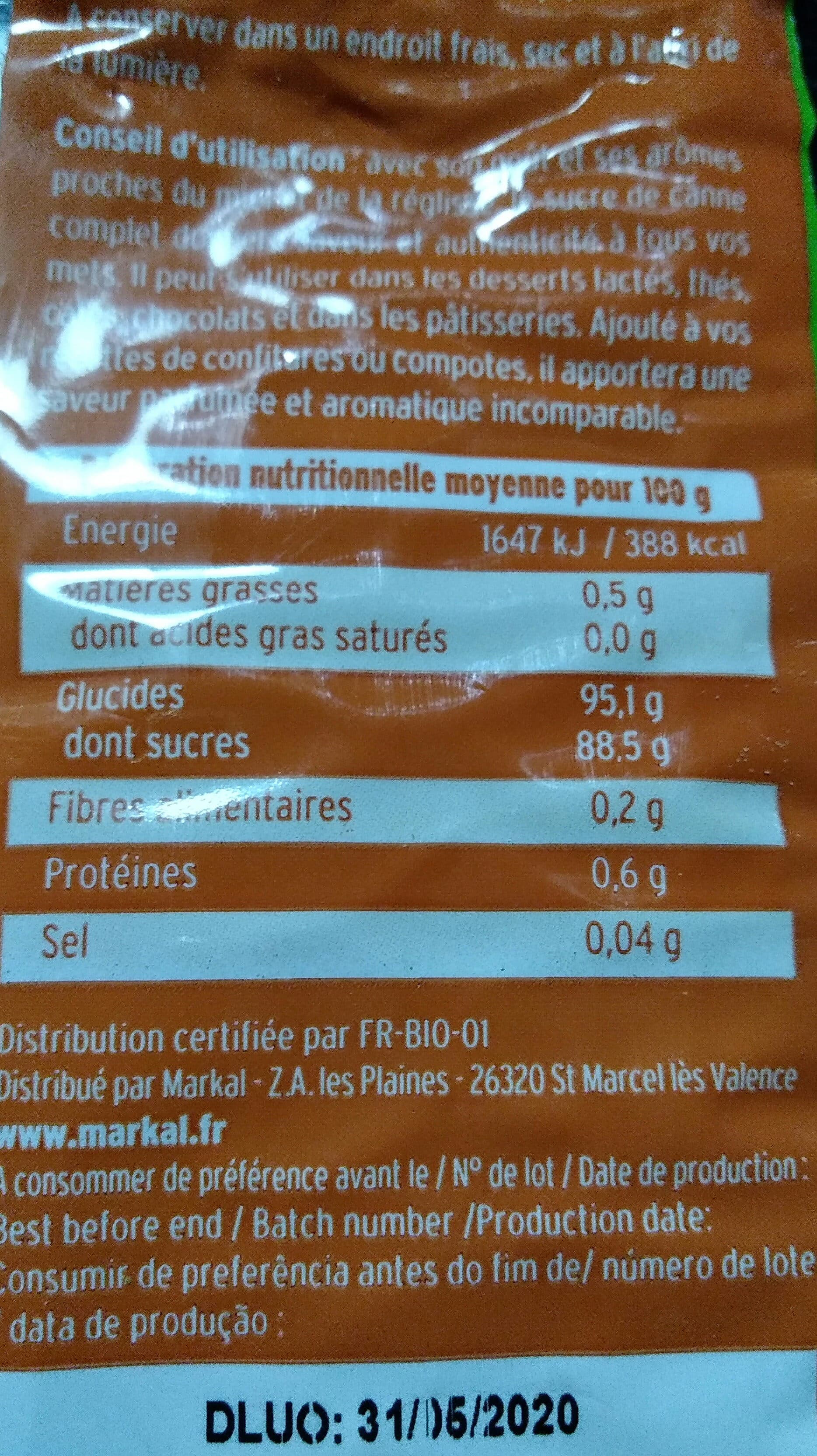Markal Sucre De Canne Complet packshot