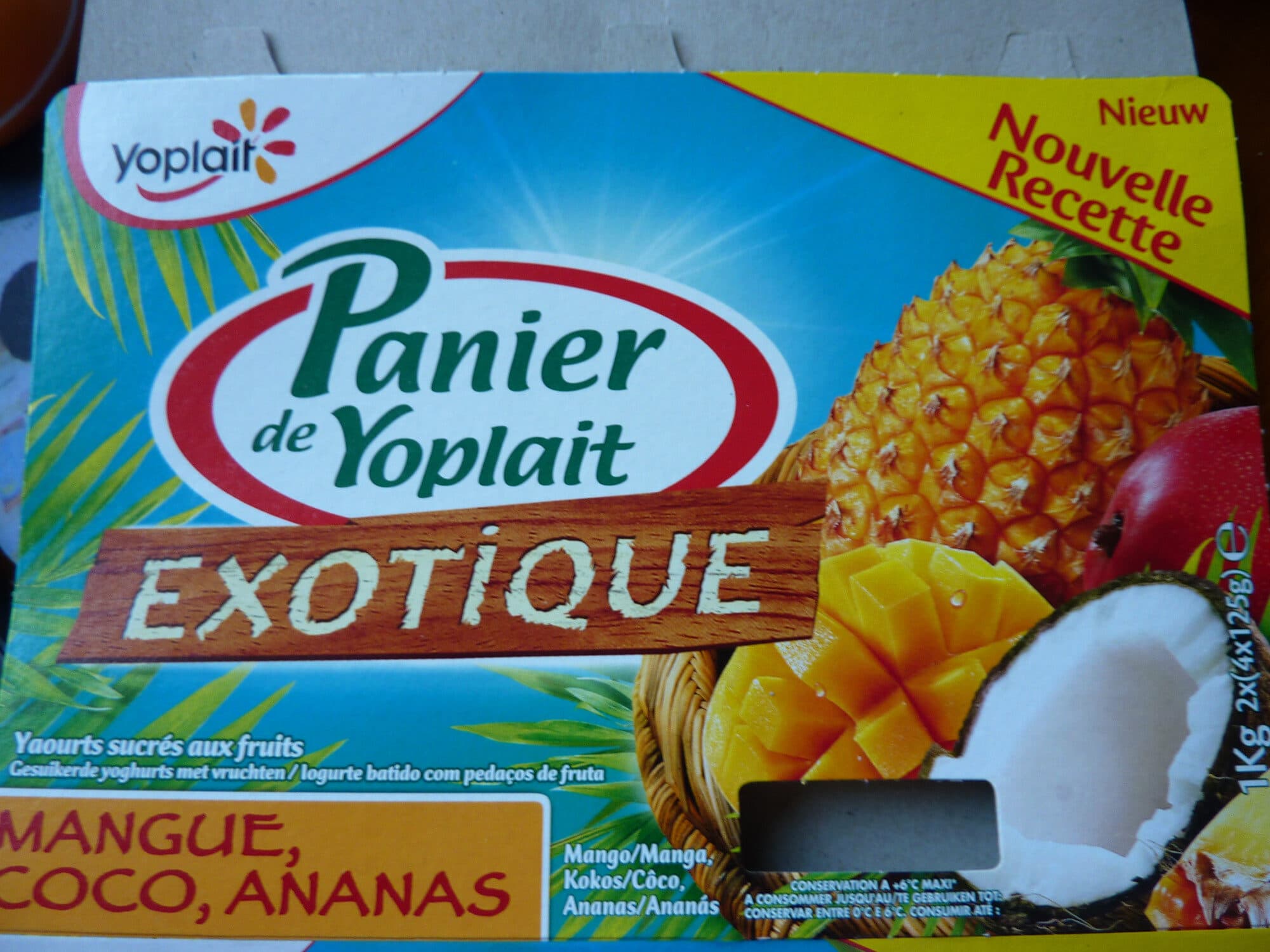 Panier de Yoplait Panier de Yoplait Exotique (Ananas, Coco, Mangue) 8 Pots packshot