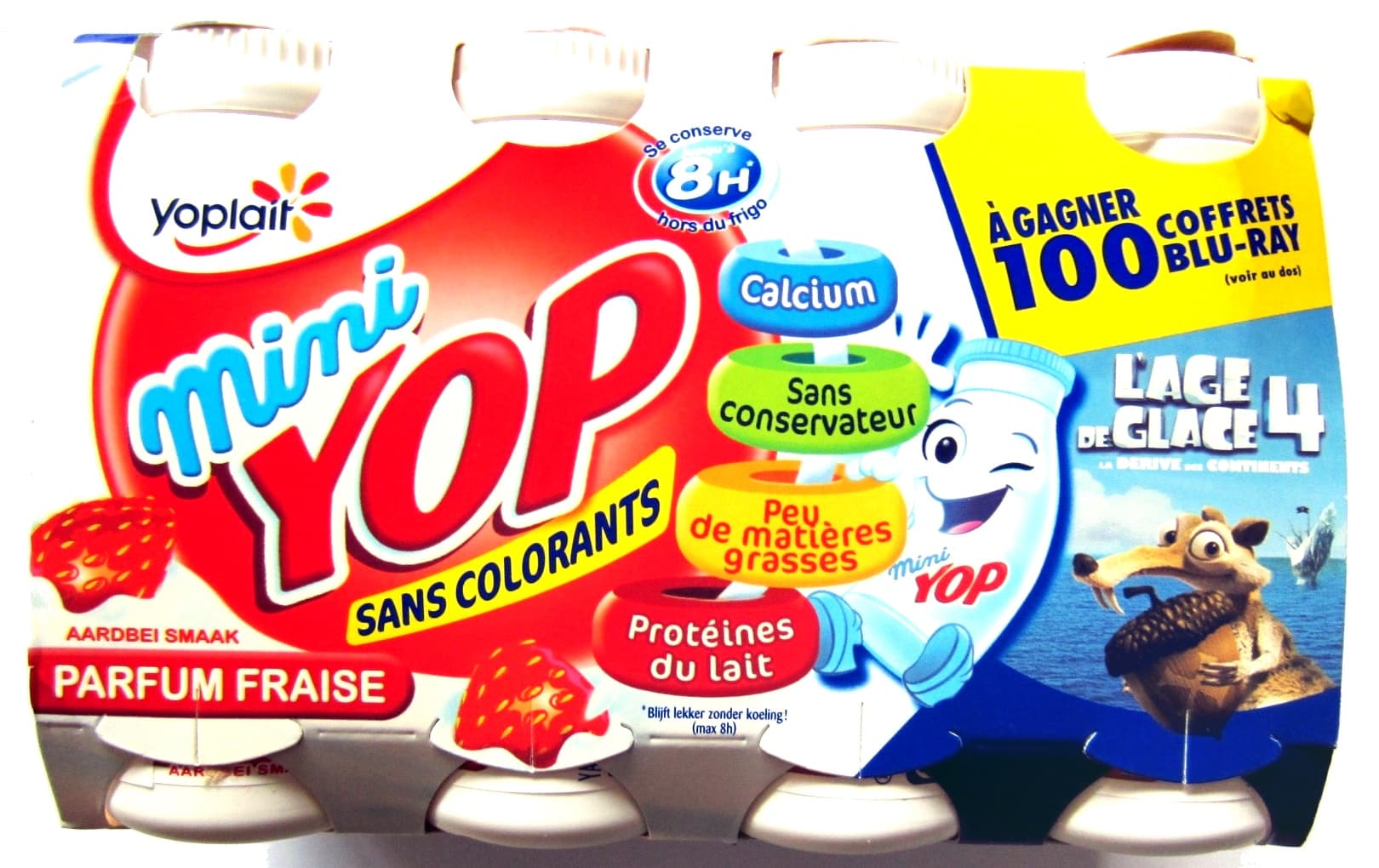 Yoplait Mini Yop, Parfum Fraise packshot
