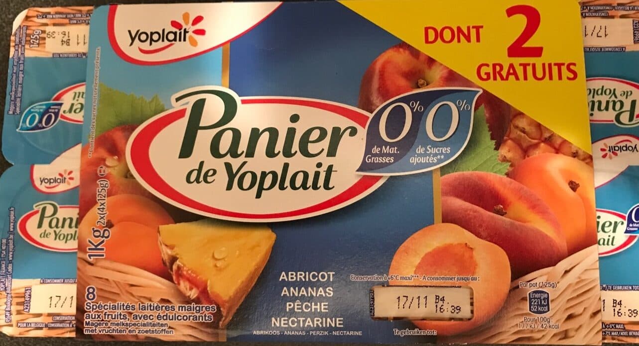 Yoplait PANIER 0% MG FRUITS JAUNES 125Gx8 packshot