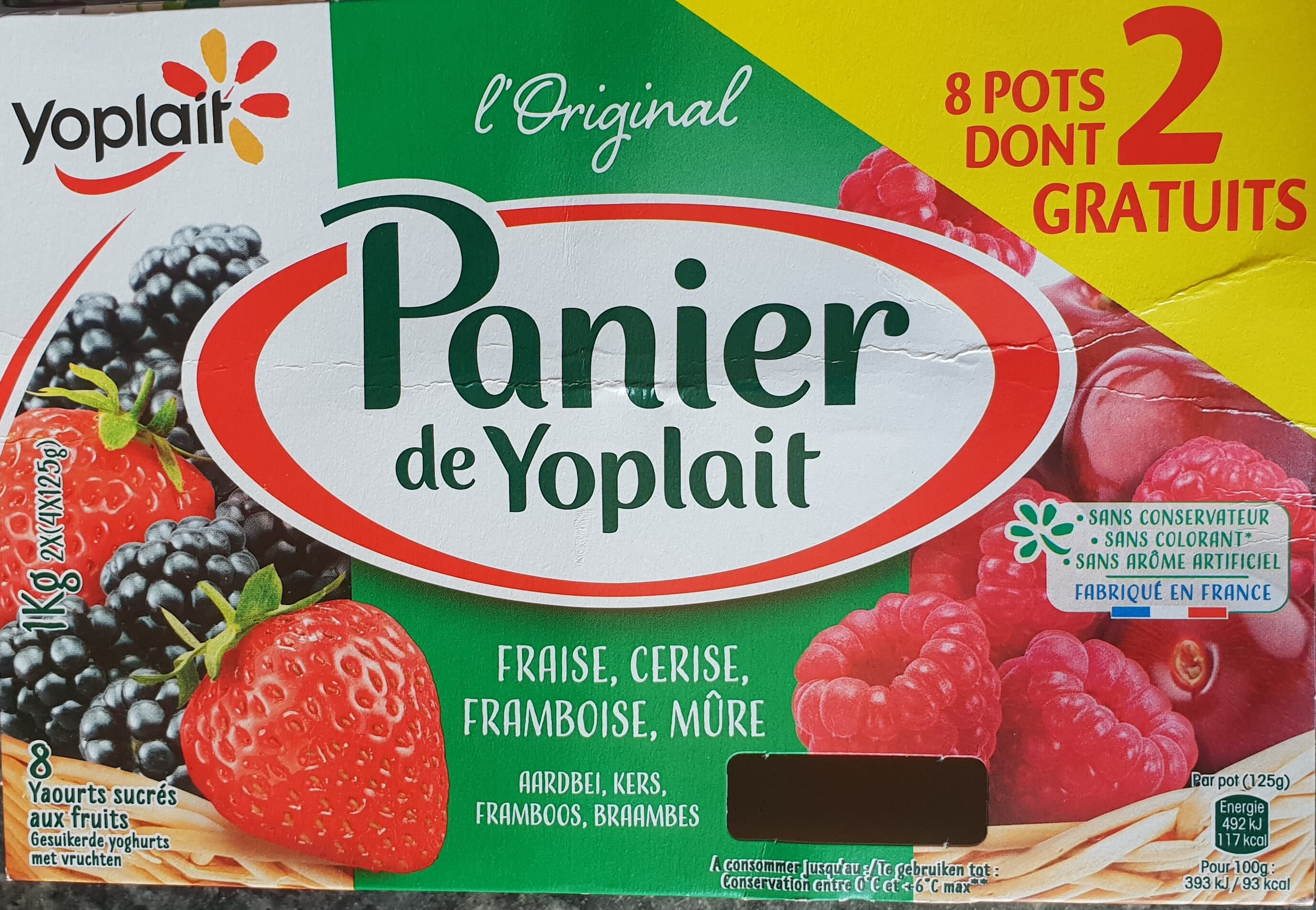 Yoplait PANIER STANDARD MG FRUITS ROUGES 125Gx8 packshot