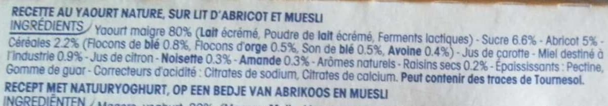 yoplait yopa craquant sur lit de muesli & abricot packshot