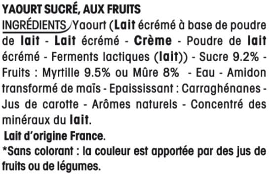 Panier de Yoplait Yaourt Mûre Myrtille packshot