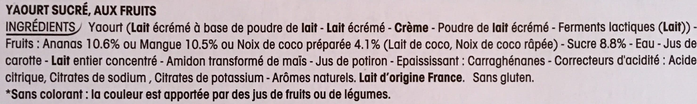 Yoplait Exotique : Ananas Mangue Coco packshot