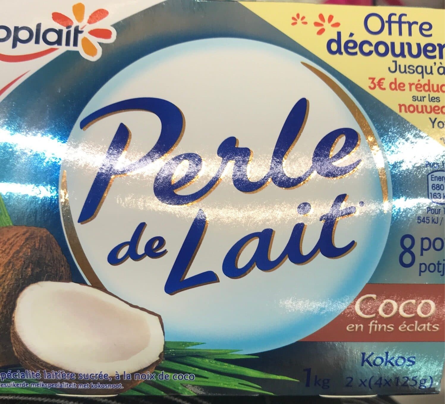 Perle de lait non blanc Spécialité laitière sucrée, à la noix de coco packshot