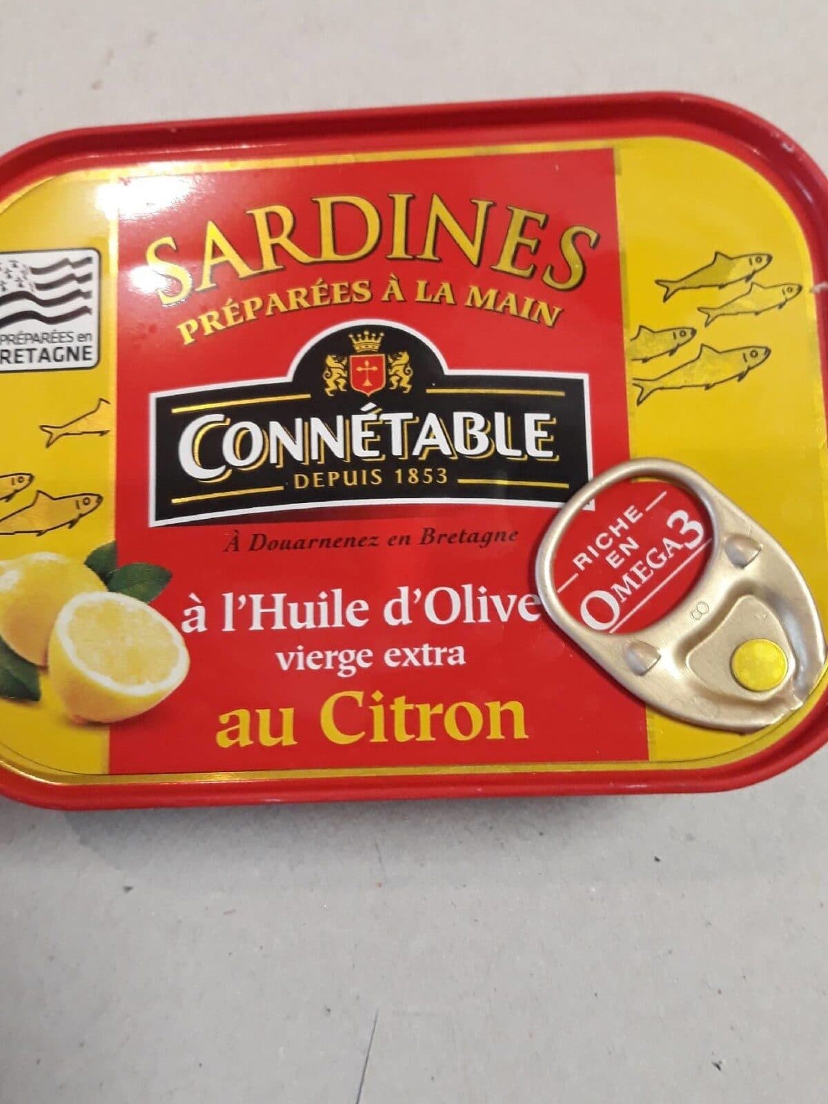 Connétable Sardines à l huile d olive citron packshot