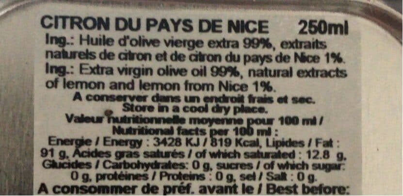 Open Food Facts Bid. Groen Olijfolie Citroen packshot