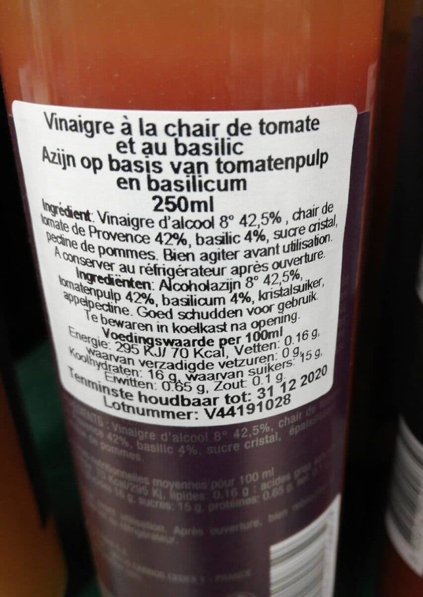 A L'Olivier Tomate basilic vinaigre packshot