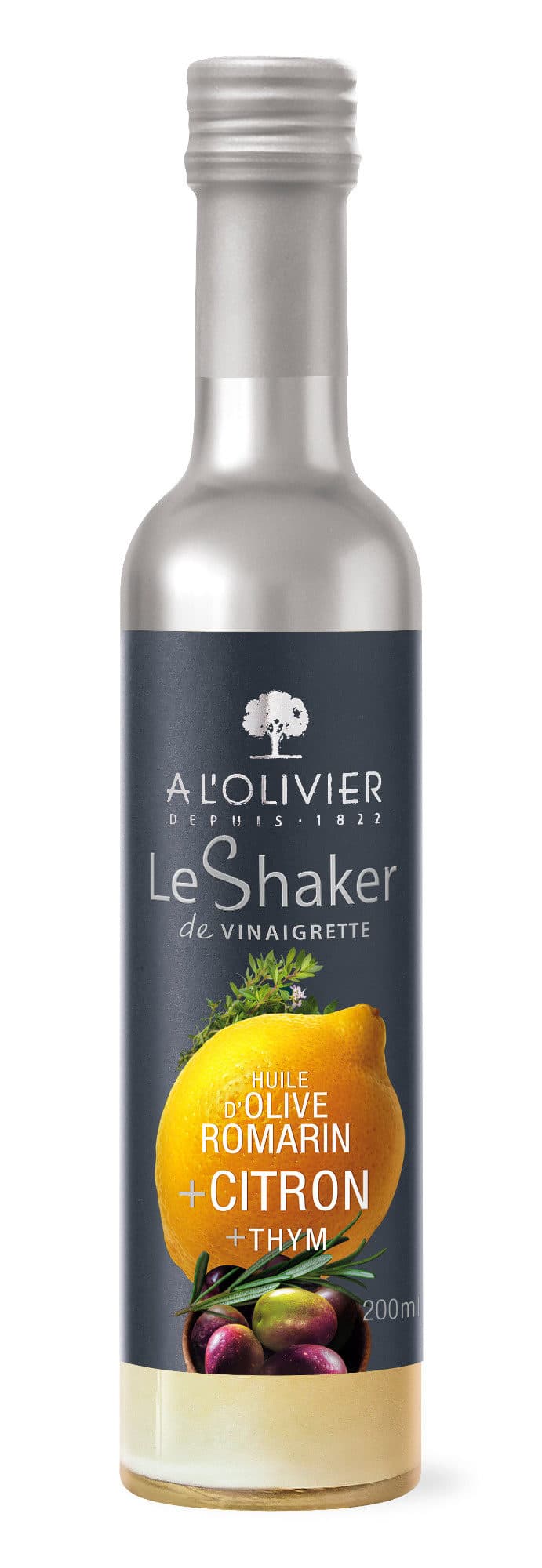 A l olivier Le shaker de vinaigrette huile d'olive, romarin, citron er thym packshot