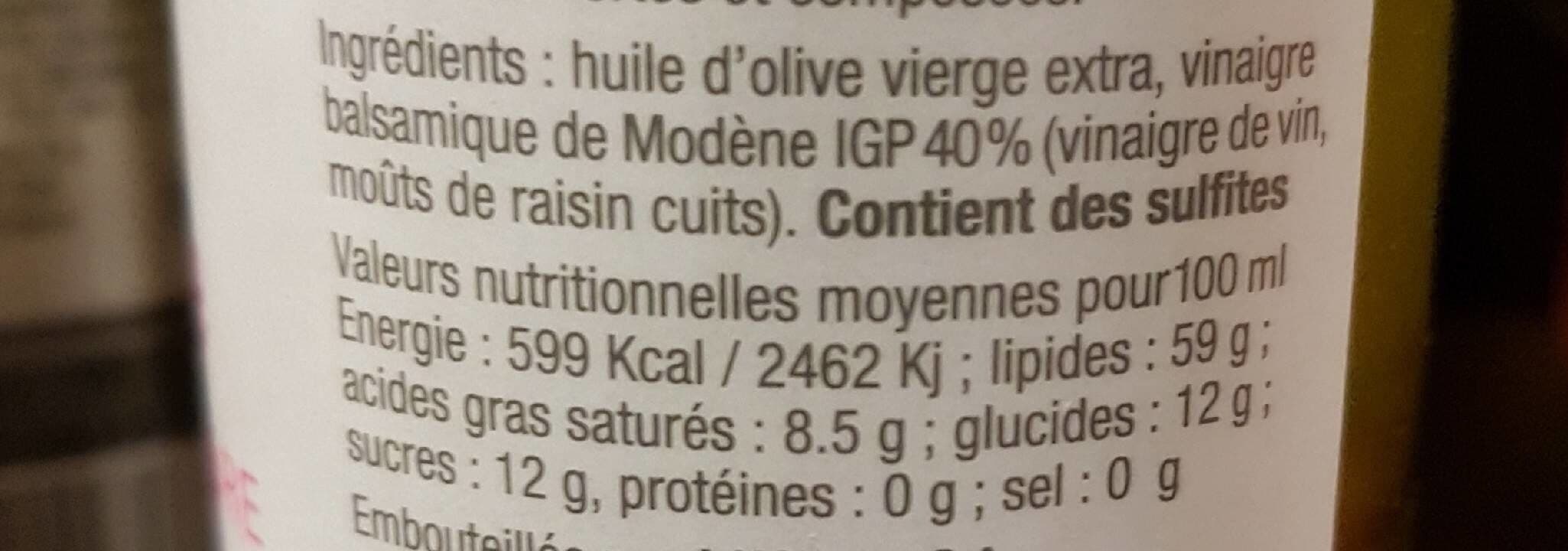 A L’olivier Vinaigrette Olive + vinaigre balsamique de Modène packshot