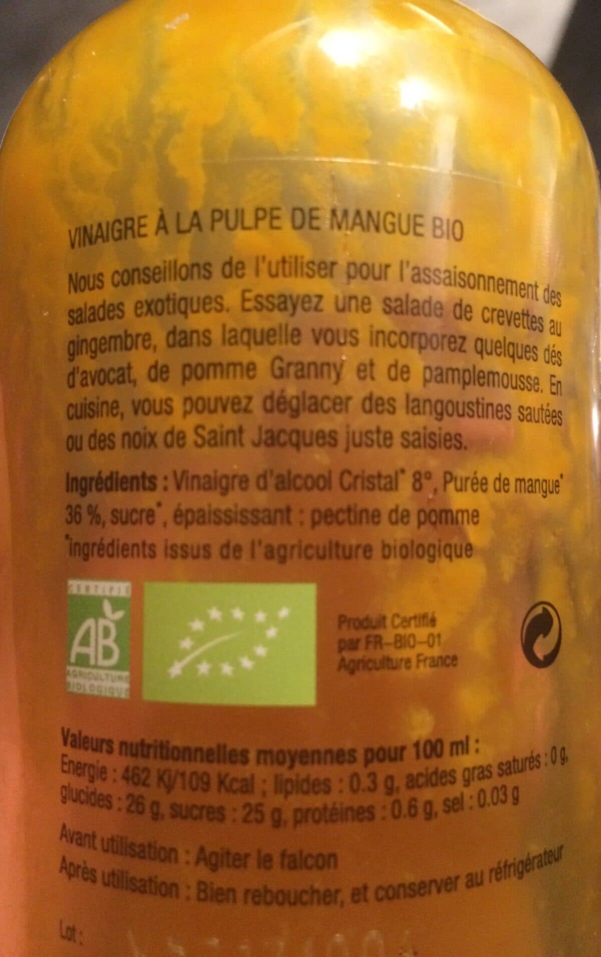 Open Food Facts Vinaigre bio mangue packshot