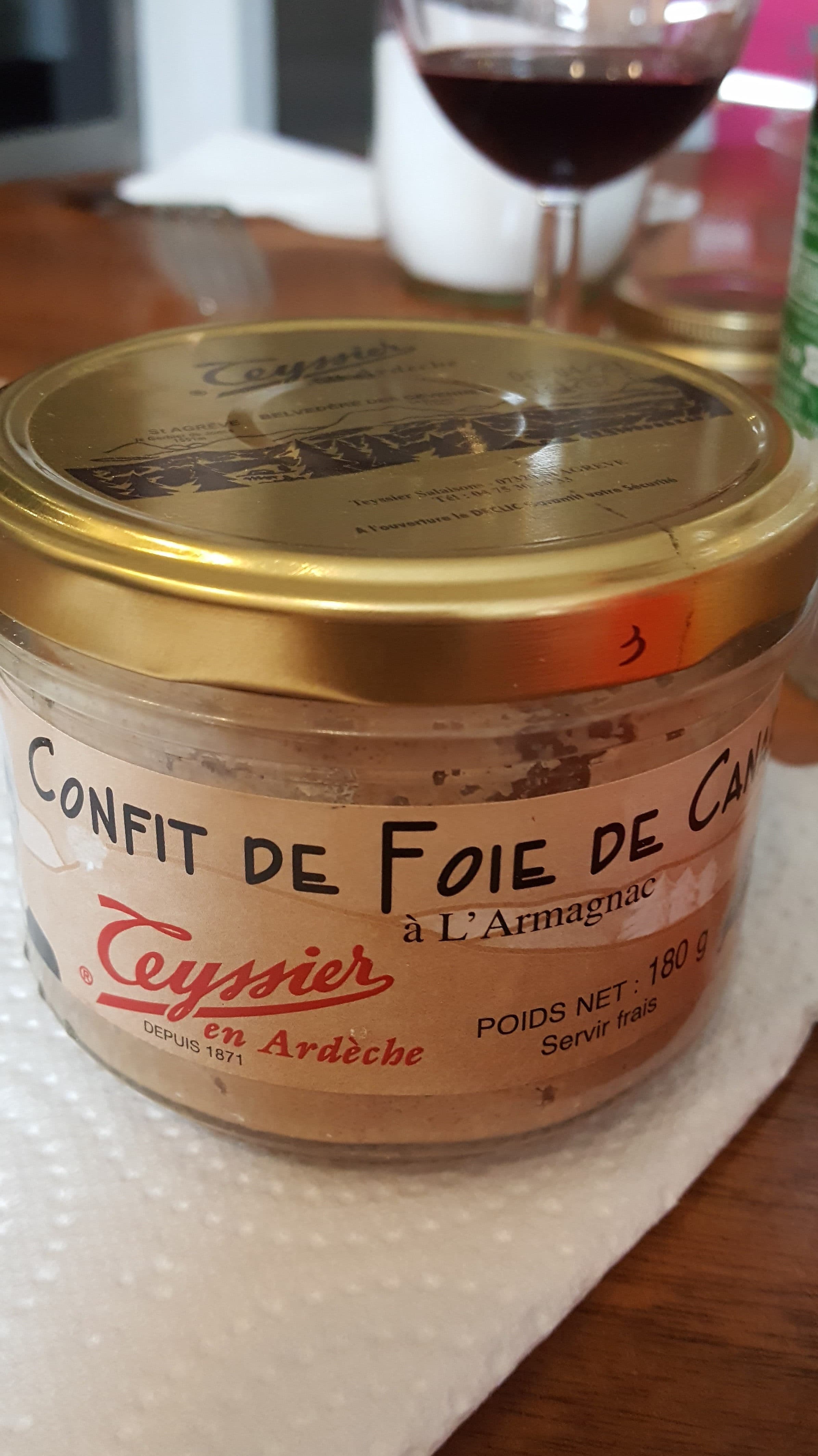 Teyssier Confit de foie de canard a l'armagnac TEYSSIER packshot