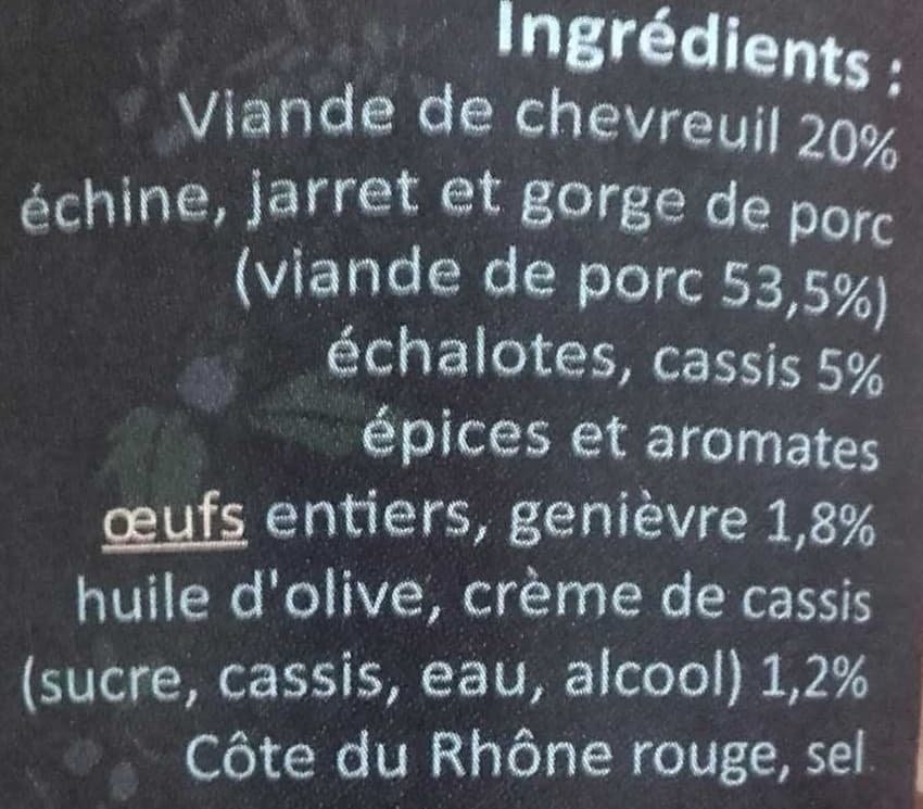Teyssier Chevreuil genièvre cassis packshot