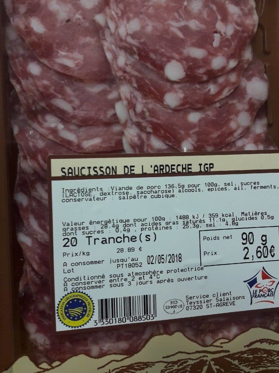 Teyssier Saucisson de l'Ardèche packshot