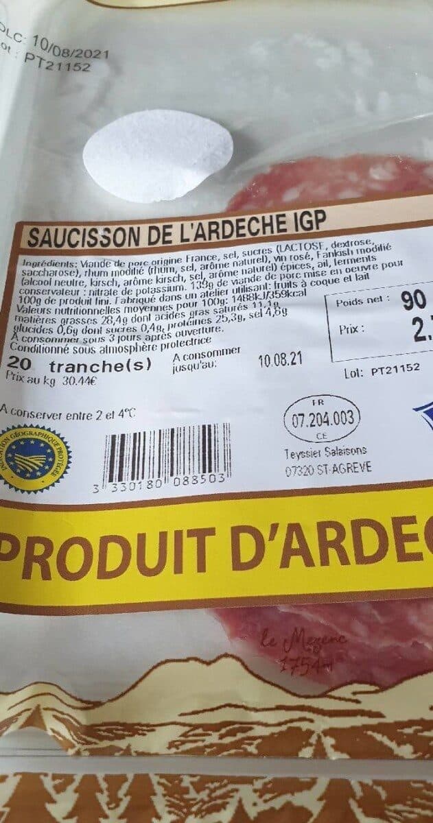 Teyssier Saucisson de l'Ardèche packshot