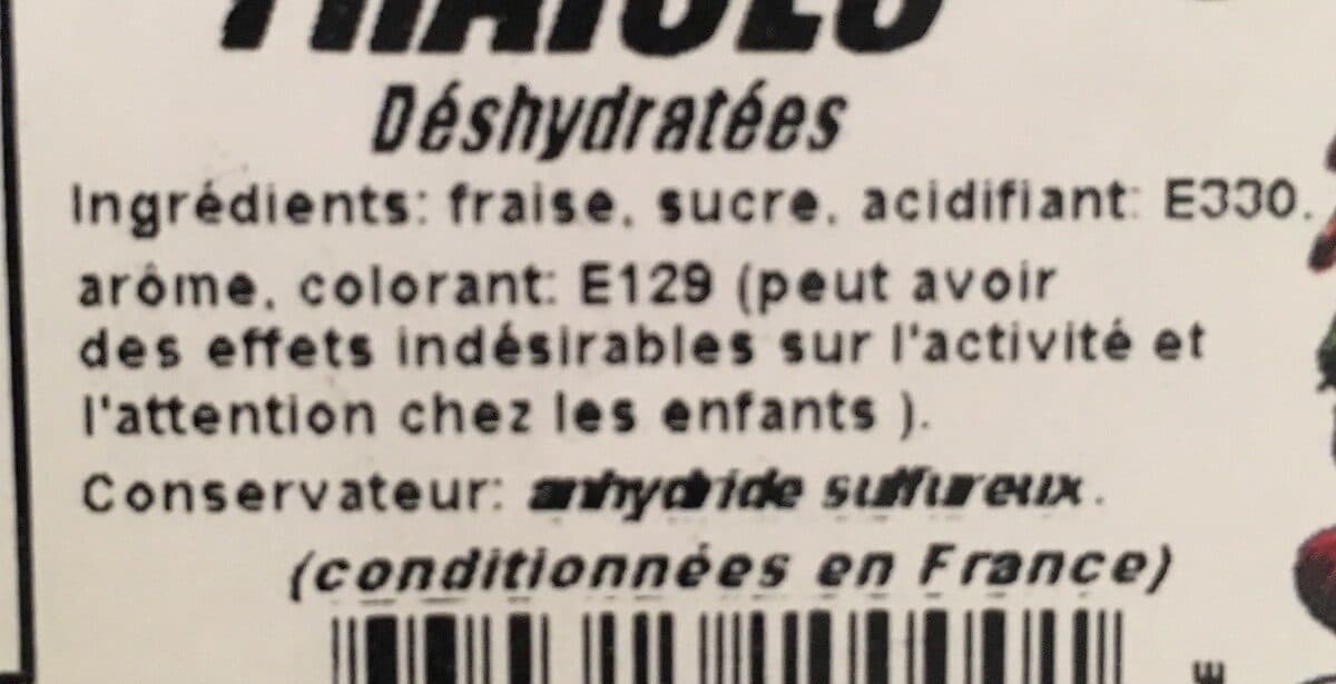Open Food Facts Fraises deshydratees packshot