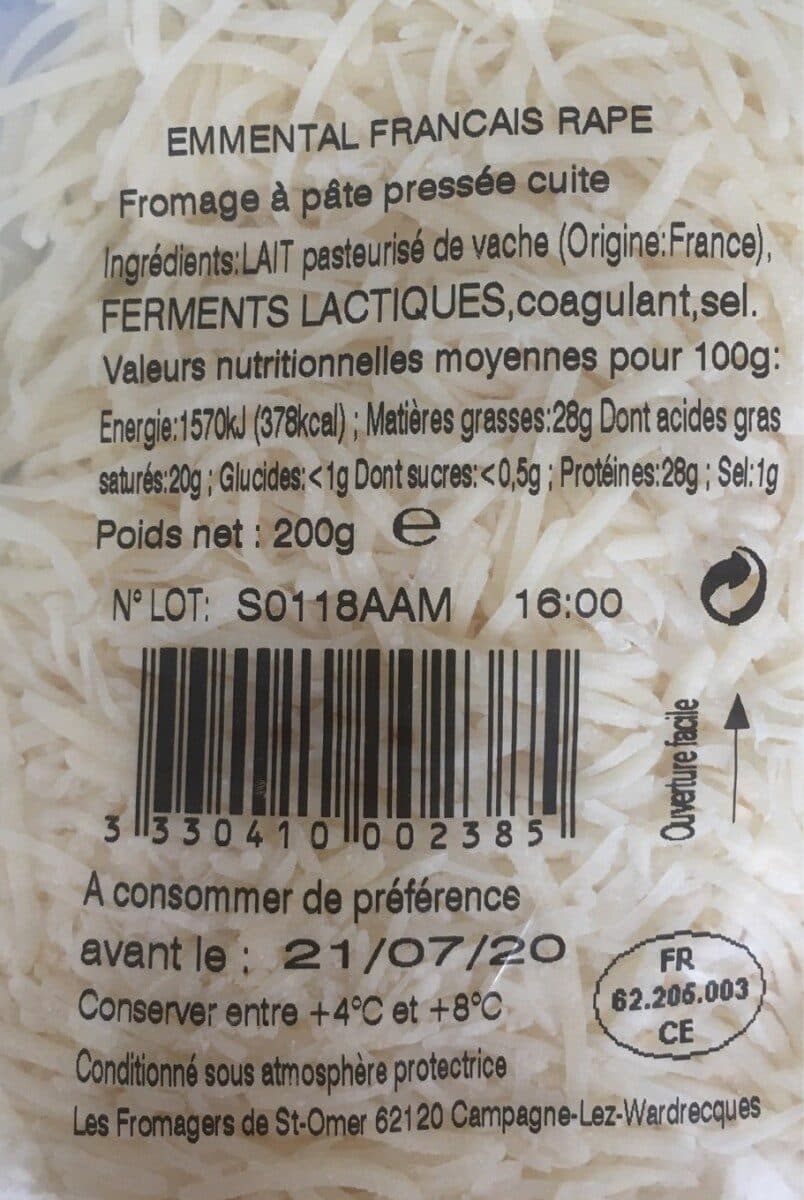 Sans marque Emmental français rapé packshot