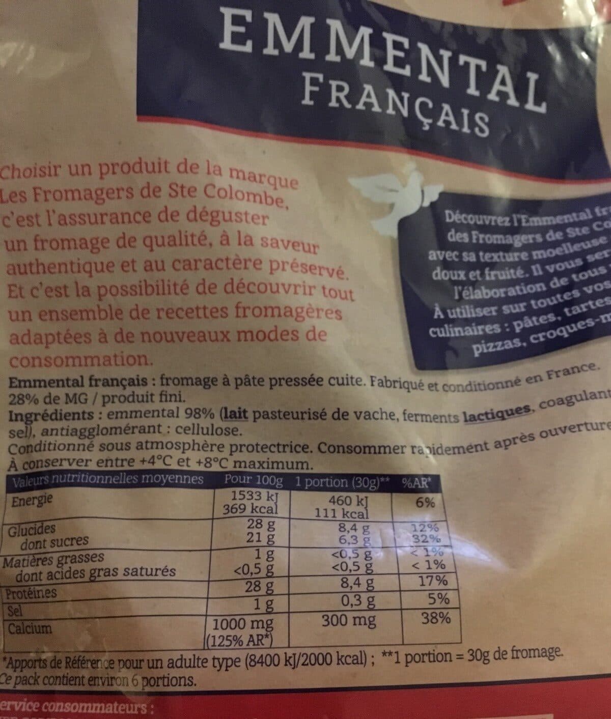 LES FROMAGERS DE SAINTE COLOMBE Emmental français packshot