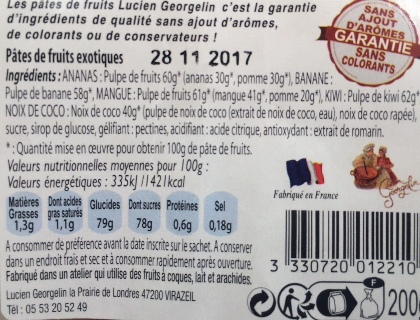 Lucien Georgelin Pâtes de fruits exotiques packshot