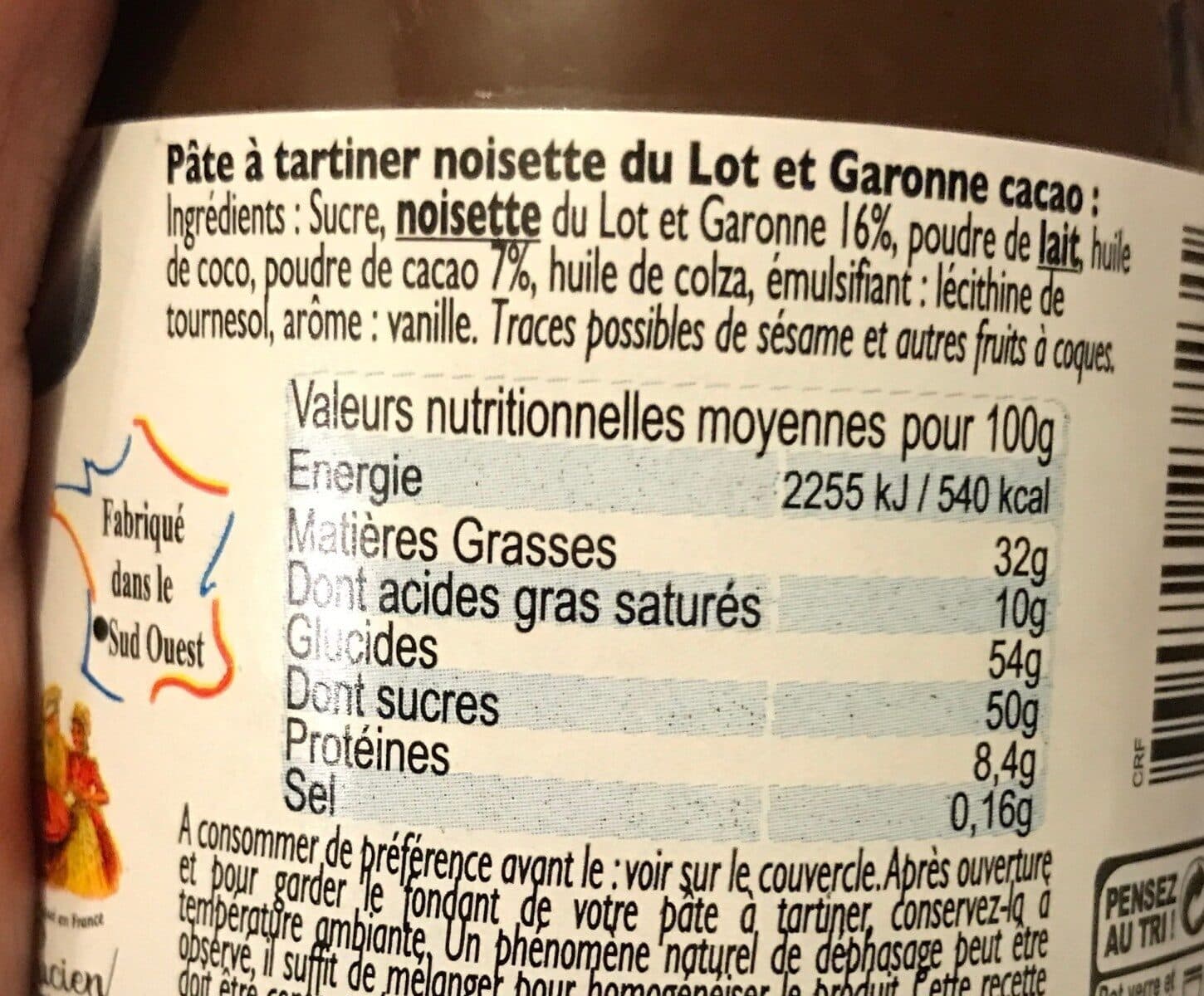 Lucien Georgelin Pâte à tartiner cacao noisettes packshot