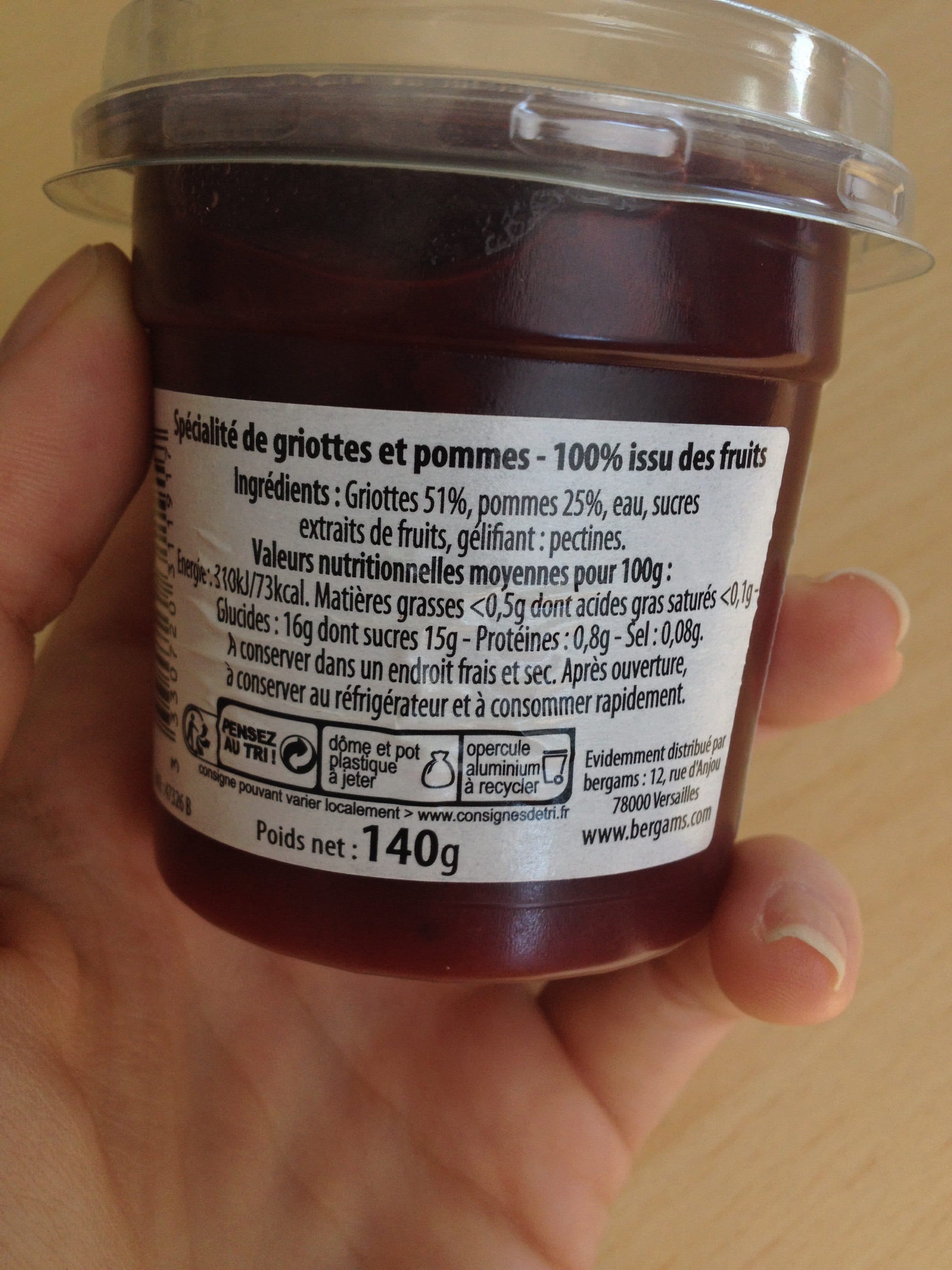 Bergams Bergams Dessert Griottes Pomme packshot