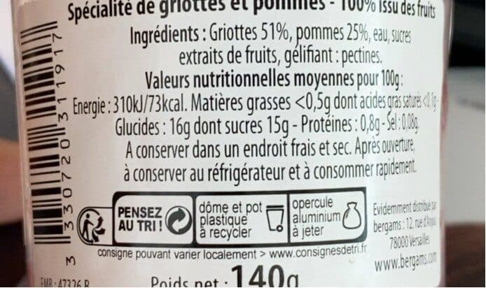 Bergams Bergams Dessert Griottes Pomme packshot