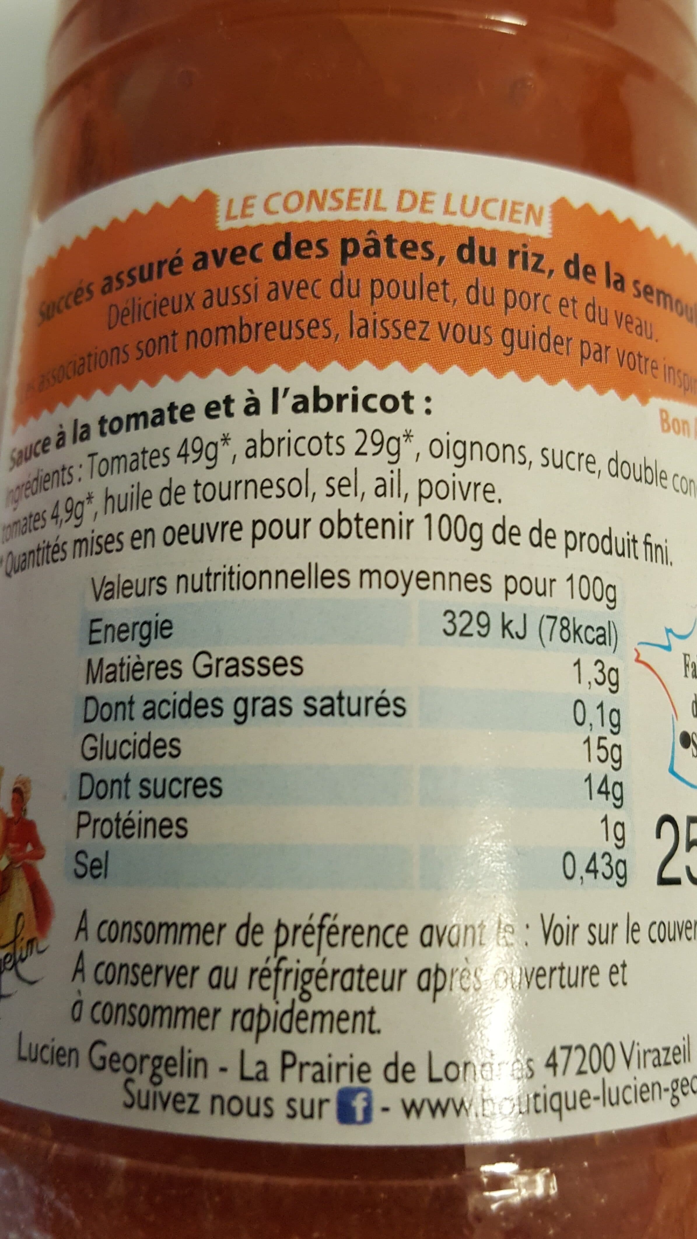 Lucien Georgelin Sauce à la tomate packshot