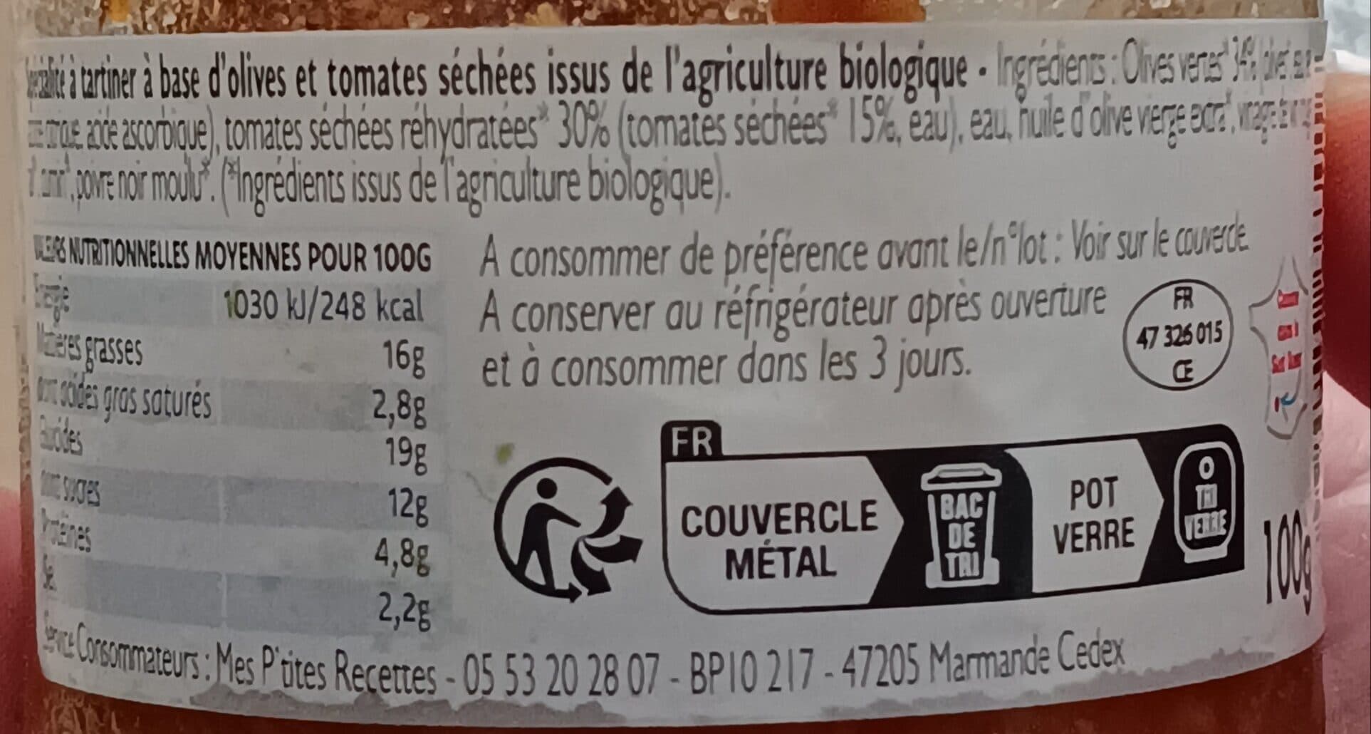 Lucien Georgelin Olives et tomates séchées à tartiner packshot