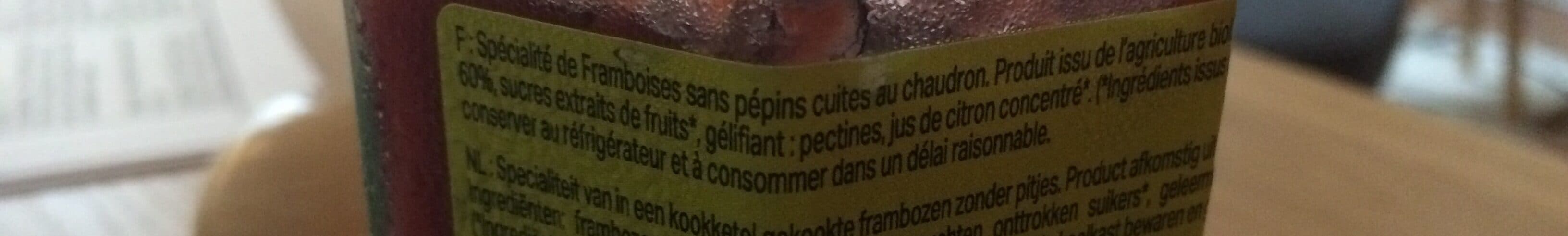 Destination Spécialités Aux Framboises Sans Sucres Ajoutés packshot