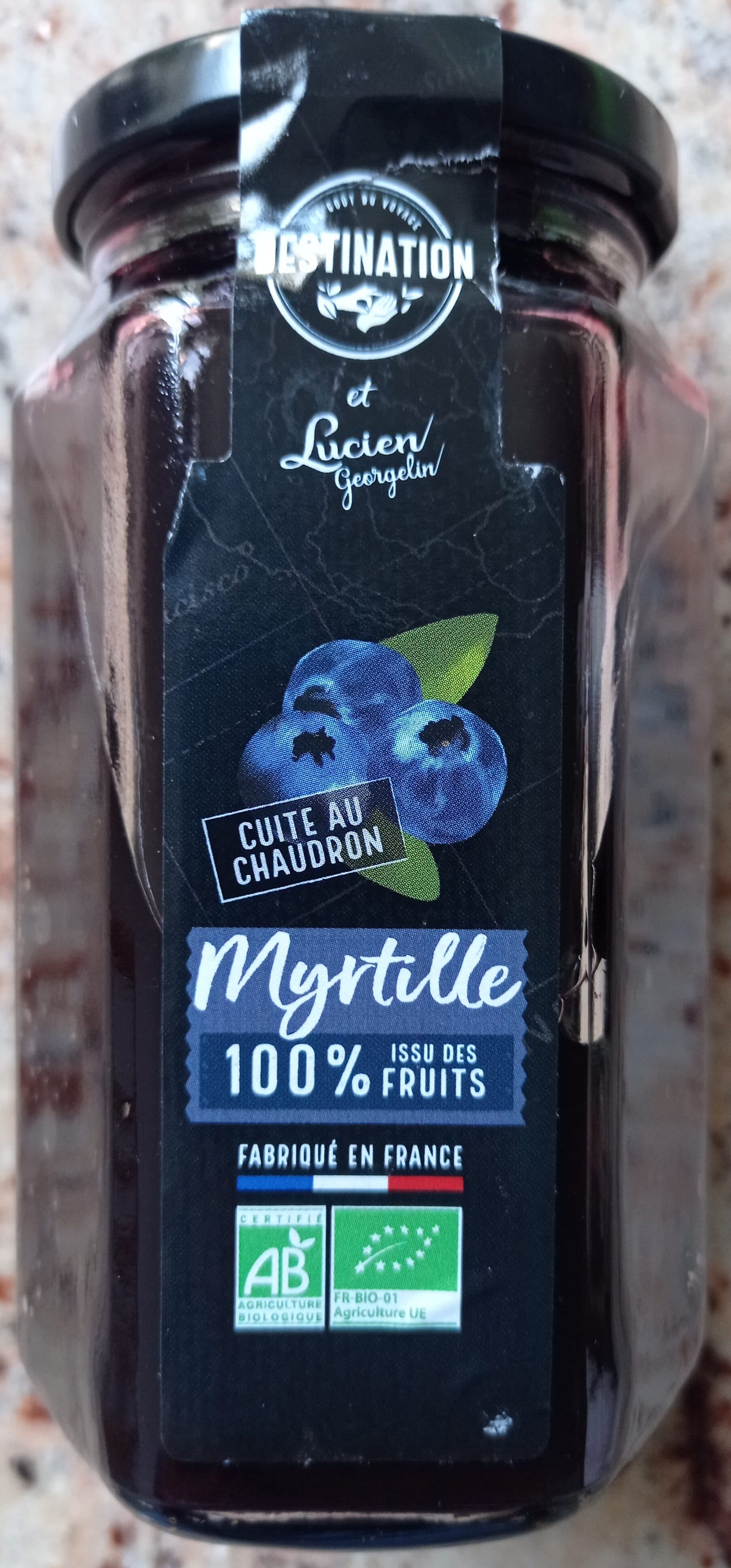 Destination Les fruits bio - Confiture myrtilles sauvages packshot